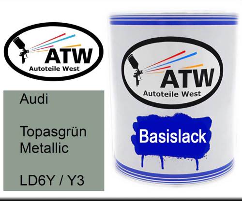 Audi, Topasgrün Metallic, LD6Y / Y3: 1L Lackdose, von ATW Autoteile West.